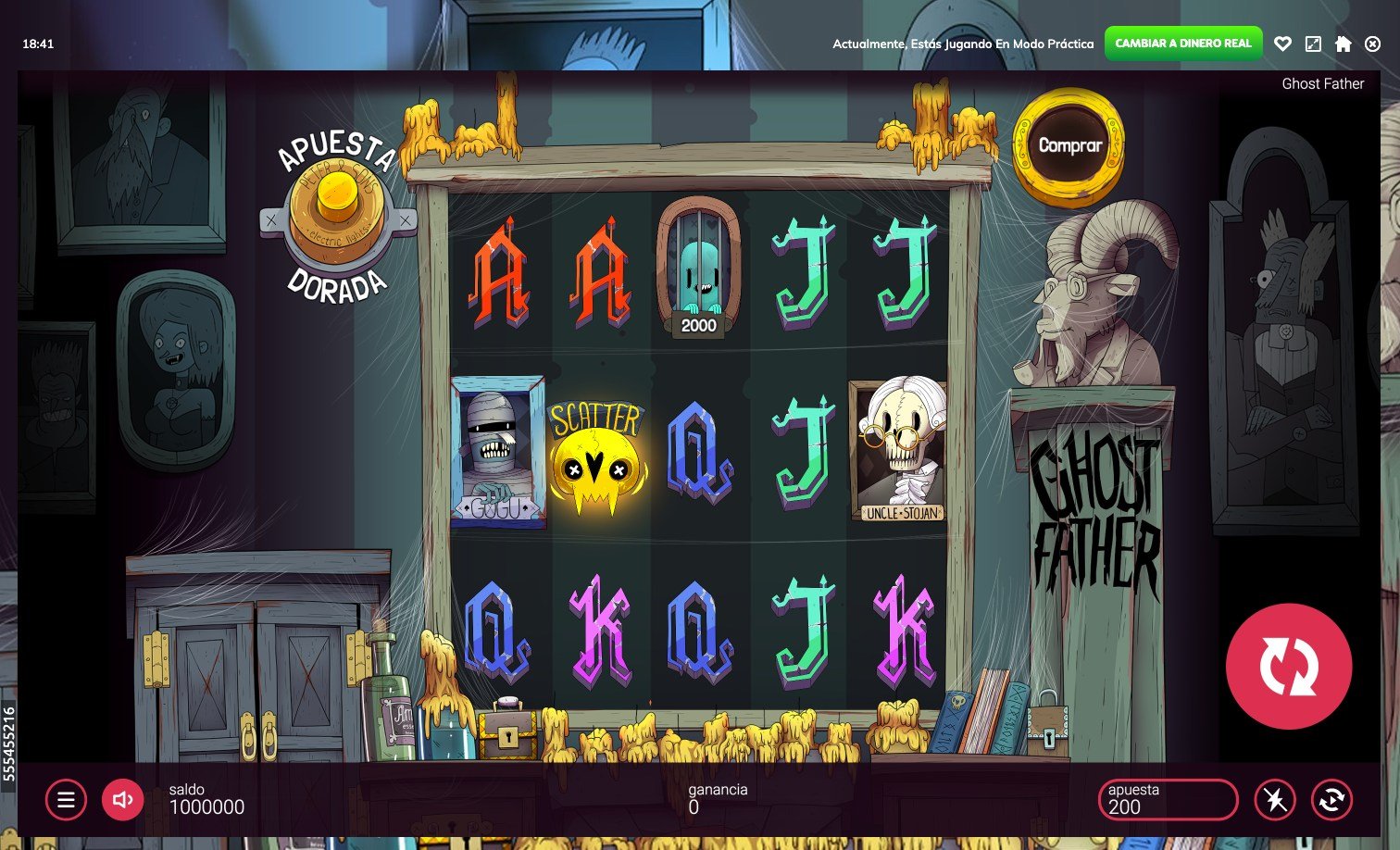 Screenshot de la slot Ghost Father de Peter and Sons